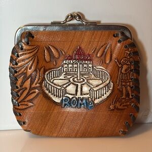 Vintage Roma Tooled Leather Coin Purse